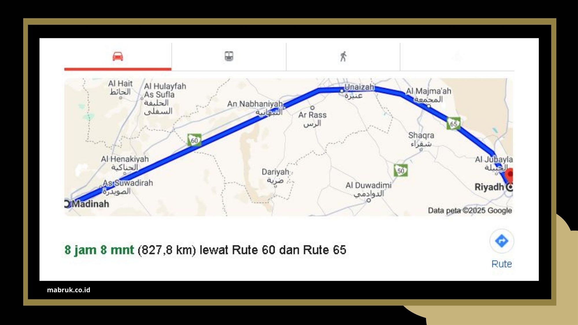 jarak madinah ke riyadh